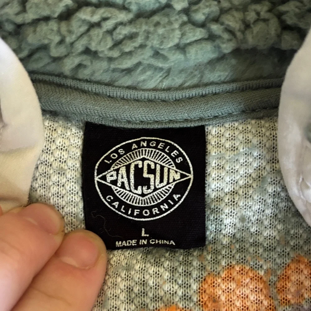 PacSun Green and Orange Fleece Jacket - Picture 3 of 3